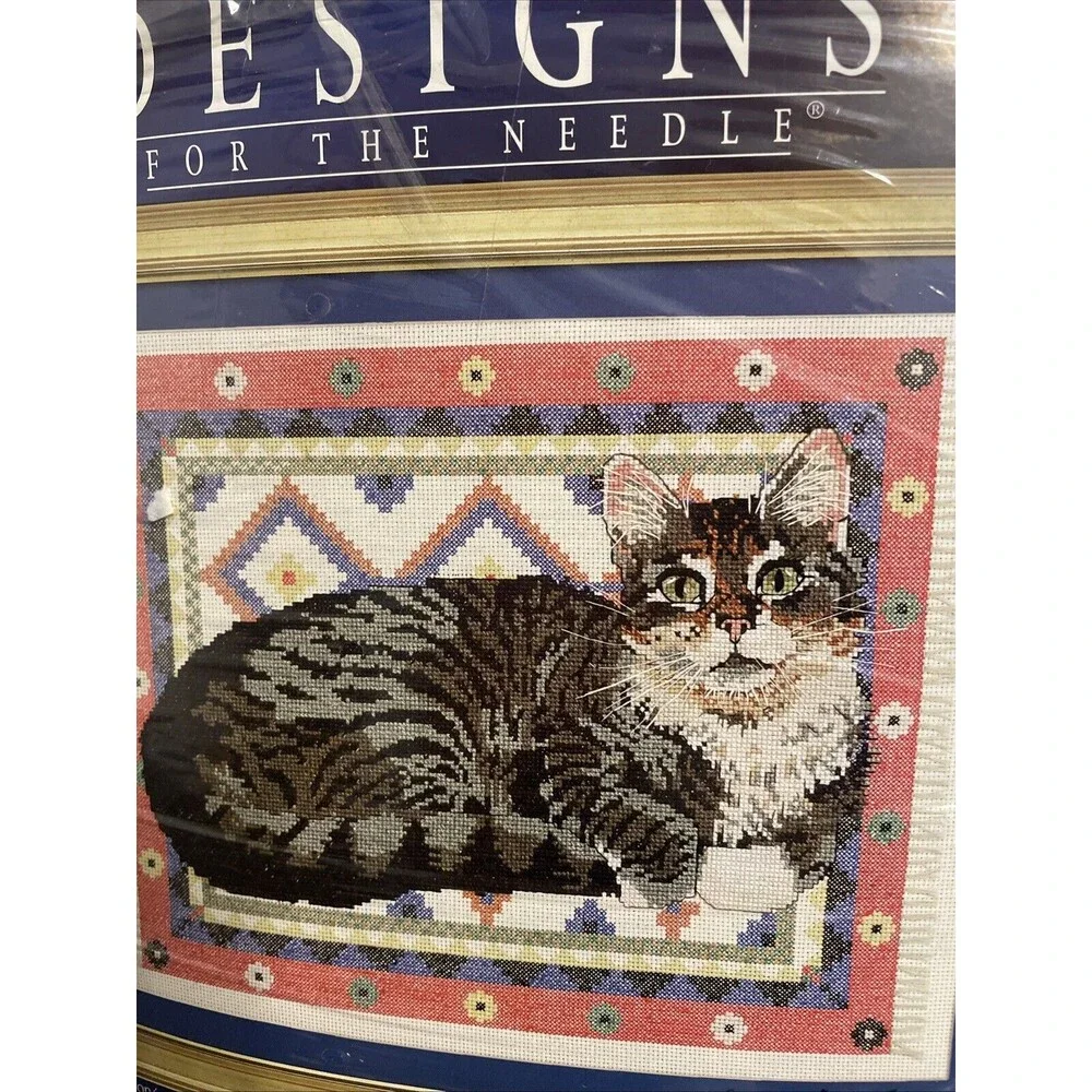 Designs For The Needle Counted Cross Stitch Kit Ivory Cats Gemma On A Dhurrie...